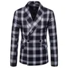 2018 Mannen Pak Jassen Plaid Blazer Coat Fashion Casual Slim Fit Pak Gentlemen's Pakken Huwelijksceremonie Draag mannen Kleding