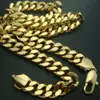 18k gold Filled mens solido catena pesante lunga collana barbazzale anello link jewell N224