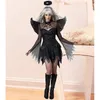 Neues schwarzes Dark Devil Fallen Angel Kostüm mit Flügel Sexy Erwachsene Cosplay Exotische Kleidung Halloween Kostüm für Frauen
