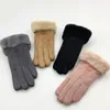Suede single-threaded mond splithandschoenen voor herfst en winter warme buiten harige student Dubbeldekkers verdikt lam
