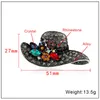 3Colors Fashion Hats Rhinestone Pin Brooch Designer Brooches Badge Metal Enamel Pin Broche Women Luxury Jewelry Party Decoration