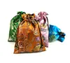 Luxo flor de seda chinesa do cordão Sacos decoração extra grandes sacos Bolsas presente para a jóia Embalagem Sacos com 2pcs 20x27cm Forrado / l