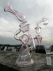 New two function water bong glass bongs water pipes tyre perc dab Recycler Oil Rigs