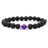 Braceletes de pedra lava vulcânica preto 8mm grânulos de yoga pedras naturais trecho frisado frisado de óleo essencial pulseira bracelete kimter-g116s fz