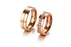 Trouwring Rose Goud Kleur 6mm 316L RVS Paar Ring Trouwringen Ringen voor Vrouwen Mannen Liefde RVS CZ Promis272Z