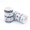 10 uds/lote cinta adhesiva blanca y negra cinta Washi japonesa decorativa papel para álbum de recortes DIY enmascaramiento de fotos 2016