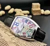 New Crazy Hours 8880 CH Automatic Mechanical Mens Watch Silver Case Black Dial Gents Bounce Watches Black Leather Strap 9 colors 230y