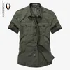 Summer Military Style Uomo Camicie Casual Primavera Alta Qualità Cotone Solid Shirt Solid Design Classic Design Traspirante Brand Dress Shirts