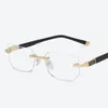 2019 AntiBlue Light Reading Eyeglasses Presbyopic Spectakles Glaslins unisex Rimless Glasses Frame of Glasses Strength 10 6191126