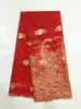 5 yards / pc hot koop fuchsia roze Franse net kant borduurwerk Afrikaanse mesh kant stof met pailletten voor jurk jn1-1