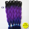 Free Shipping Wholesale Ombre Synthetic Kanekalon Three Tone Braiding Hair Extensions Xpression Jumbo Box Braids Hair 24 inch 100g/Piece