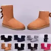 2018 Brand Classic Prawdziwej Skóry Bailey Bow Snow Buty 100% Wełny Kobiety Buty Ciepłe Winter Buty Dla Kobiet Buty śniegu