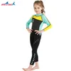 Crianças Wetsuit Fato Completo 2,5 milímetros mangas compridas proteção UV Swimwear Diving Suit Neoprene Keep Warm Crianças One Piece Wetsuit