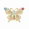 Atemberaubende mehrfarbige Österreich-Kristalle, niedliche Schmetterlingsbrosche, heißer Verkauf, trendige Kragennadel für Männer und Frauen, schöne Insektenschnallennadel