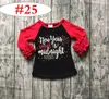 "yeni yıl dilek gece yarısı öpücük" santa bebek yılbaşı güz kız ruffled kollu tshirt bebek t shirt pamuklu gömlek fırfır raglan tişörtleri