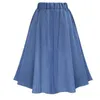 Skirts High Waist Denim For Women Fashion Solid Thin Jean Jupe Casual Single Breasted Falda Vaquera 2022 Summer Skirt Female