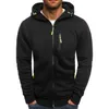 Yeni Moda Erkek Hoodies Eşofman Casual İpli Katı Renk Uzun Kollu Kazak Erkek Fermuar Ince Artı Boyutu Hoodie