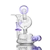 紫色のボールが付いているHookahs Mini Dab Rig Recyclerのクールなガラス骨のバブラーパイプ5.5インチ