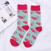 Gekämmte Baumwolle Bunte Gogh Retro Argyle Flamingos Herrensocken cooles lässiges Kleid Lustiges Partykleid Crew Socken 1 Paar = 2 Stück MS02