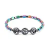 Caviglie creative fatte a mano Cerchi Stella Magnetica Calcolo biliare nero Placcatura AB Colore Bracciale a catena da spiaggia per donna Moda