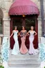 Off The Ramię Syrenki Suknie Wieczorowe Haft Aplikacje Satyna Długość Piętra Długość Prom Dresses Eleganckie Formalne sukienki Zamek