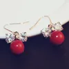 Elegant Zircon Bowknot Pearl Oread Brings Sweet Drop Dangle Korean Fashion Jewelry Women Accessoires Vintage Brincos Grandes Boucle Do 2024