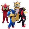 2018 Heißer verkauf Sonic Und Miles Tails Maskottchen Kostüm Phantasie Party Kleid Karneval Kostüm