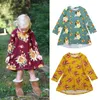 Bebek Kız Çiçek Baskı Elbise Ins Çocuk Çiçekler Prenses Elbiseler 2018 Yeni Butik Çocuk Elbise C3504