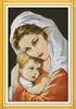 Dipinti di decorazioni per mamma e figlio in stile pittura a olio, ricami a punto croce fatti a mano Set di ricamo contati stampa su tela DMC 14CT / 11CT