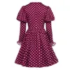 Rosetic gothic vintage lolita robe polka dot femmes automne rétro arc en dentelle des années 60 fille fille mignon harajuku goth robe décontractée