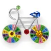 Partihandel C585 Multicolour Crystal Enameling Cykel Broscher Mode Kostym Pin Brosch Smycken Gift