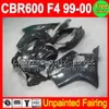 8Gifts Unpainted Full Fairing Kit For HONDA CBR600F4 99-00 CBR 600F4 99 00 CBR600 F4 CBR 600 RR F4 FS 99 00 1999 2000 Fairings Bodywork Body