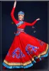 Abito lungo rosso Abito mongolo Abiti da ballo tradizionali Abiti classici per spettacoli teatrali Costumi da ballo cinesi per cantanti