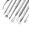 8 st / set Professionell rengöringsverktyg Rostfritt stål Remover Needles Pimple Kit Makeup Tools Pimple Blemish Extractor Beauty Tool