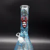 12,6" Leuchtende Wasserpfeife Spinnenschädel Glas Wasserpfeife Bongs Tabak Kit Exquisite Dekoration