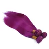 Silky Straight Brazilian Virgin Human Hair Pure Purple Bundles Deals 4Pcs Purple Colored Virgin Human Hair Weaves Extensions Double Weft