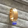 Fashion 8mm falling in love ring gold color 316L Titanium Steel solid Heartbeat lover wedding rings women girls jewelry