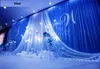 Bröllopsfest Stage Bakgrund Drop Celebration Bakgrund Satin Curtain Drape Piller Tak Bakgrepp om äktenskap Dekoration Veil WT305U