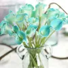 Yapay Çiçekler Ucuz PU Calla Lily Ev Dekorasyon Düğün Parti Malzemeleri için Gelin Buketi Yapay Çiçekler