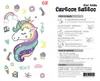 Waterproof temporary fake tattoo stickers pink unicorn horse cartoon design kids child body art make up tools