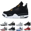 Großhandel 4 Motosports blau Männer Basketball Schuhe Pure Money gezüchtet White Cement Black Cat Turnschuhe Royalty Fire Red 4s Sportschuhe Größe 41-47