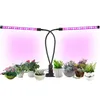 Dual Head 36LED Plant Grow Light 18W 2 Dimmable Levels Grow Lamp Bulb with Adjustable 360 Degree Gooseneck for Plants Hydroponics Greenhouse