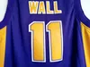 Hommes Vintage John Wall # 11 Holy High School Maillots de basket-ball Maillot violet Kentucky Wildcats College Chemises cousues S-XXXL