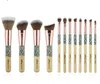 12 unids conjuntos de pinceles de maquillaje de bambú conjunto de pinceles de maquillaje profesional Foundation Highlighter Eyeshadow Burshes Tool DHL envío gratis
