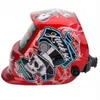 Wholesales Welding Helmets Solar Powered Auto Darkening Welding Helmet Skull Pattern Red & Black & White Soldering Industrial Supplies & MRO