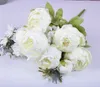 8 Head Silk Peony Artificial Flower Display Fake Blommor Bröllopsrum Hem Party Garden Decor Multi Colors