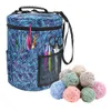 Large-sized Cylinder Crochet Hook Storage Bag Woolen Yarn Storage Bag Tote Organizer For Knitting And Knitting Polyester 600D