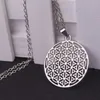 Two Colors Flower of Life Necklace for Women New Fashion Silver Gold Geometric Long Boho Choker Necklace2015774