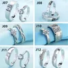 32 Designs Couple Rings Adjustable 2pc/Set Lovers Rings 925 Silver Feather Heart Crown Cross Cubic Zirconia Rings