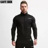 Nieuwe Stijl 2018 Herfst Winter Europese En Amerikaanse Fitness Streep Rits Hoodies Geschikt Running Sport mannen Sweashirts